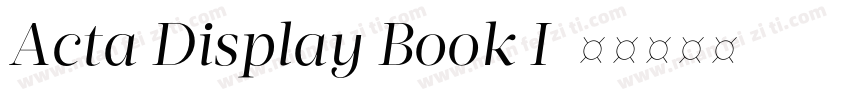 Acta Display Book I字体转换